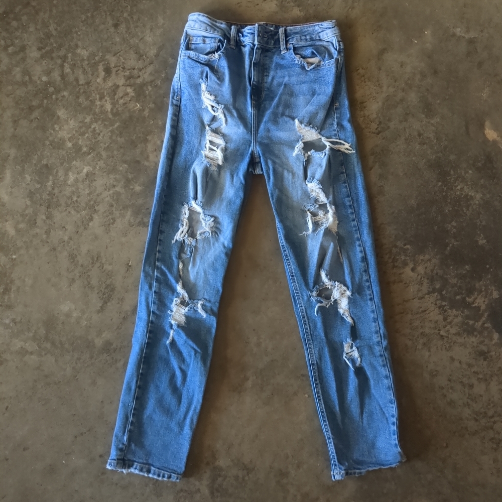 Cello Distressed Straight Leg Jeans 9/29